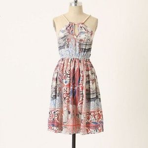 ANTHROPOLOGIE FLOREAT CASTLE LAKE FLORAL PAISLEY